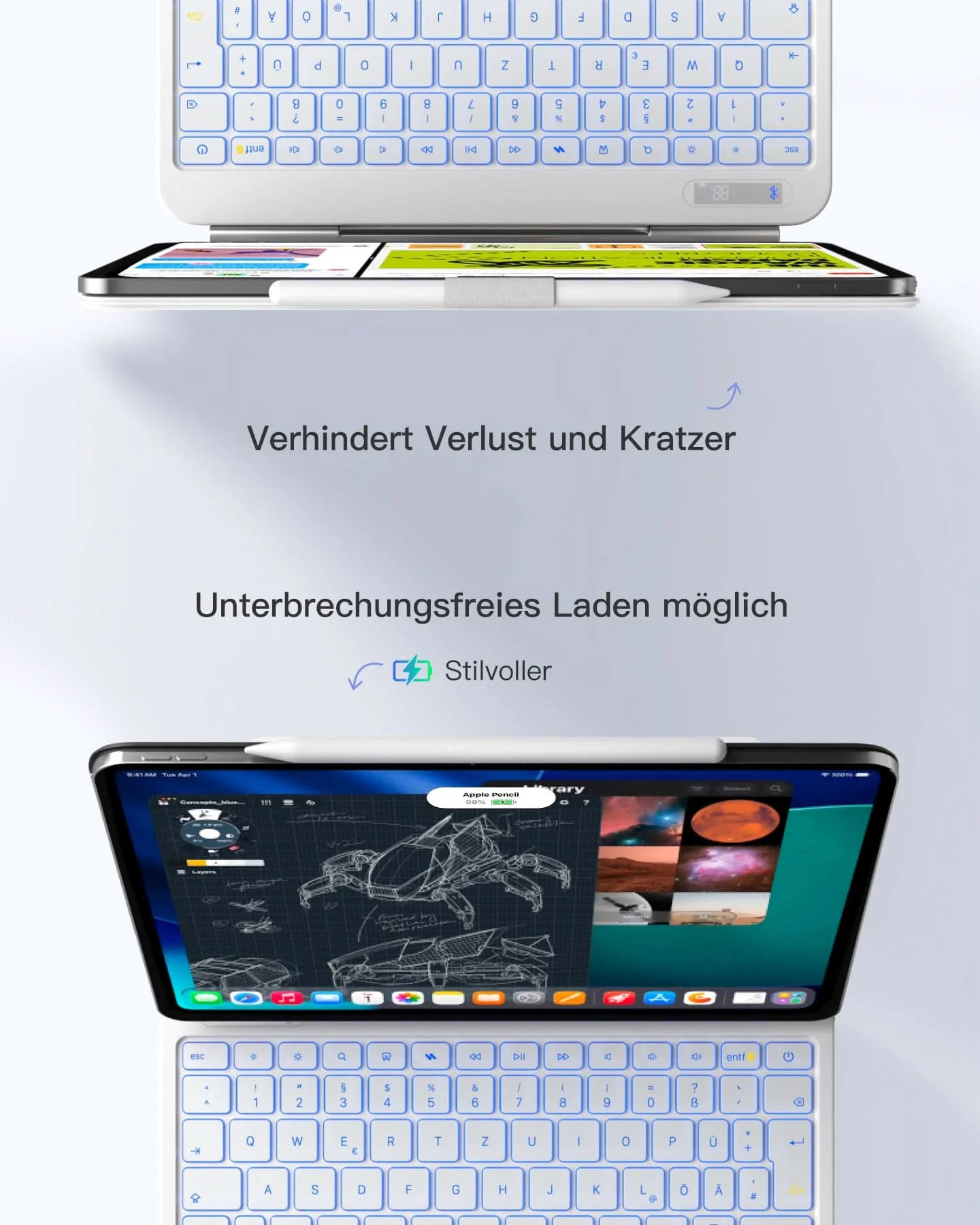 Inateck NeoMagic Magnetische Tastatur Hülle für iPad Air 11 Zoll(2025/2024), Magic Keyboard für iPad Pro 11", KB903-11A - Image 17