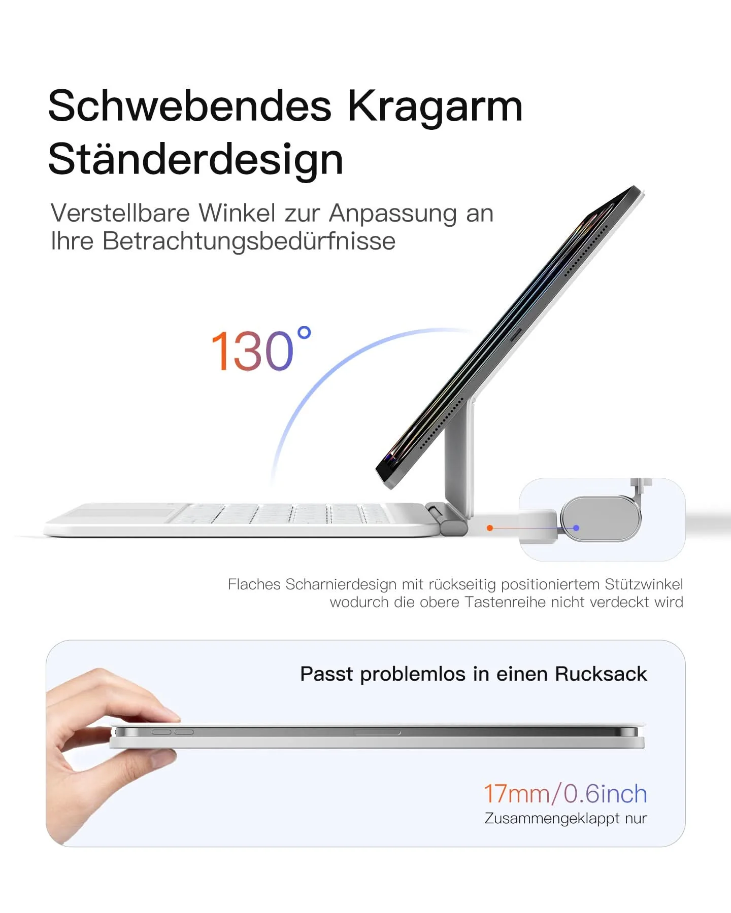 Inateck NeoMagic Magnetische Tastatur Hülle für iPad Air 11 Zoll(2025/2024), Magic Keyboard für iPad Pro 11", KB903-11A - Image 18
