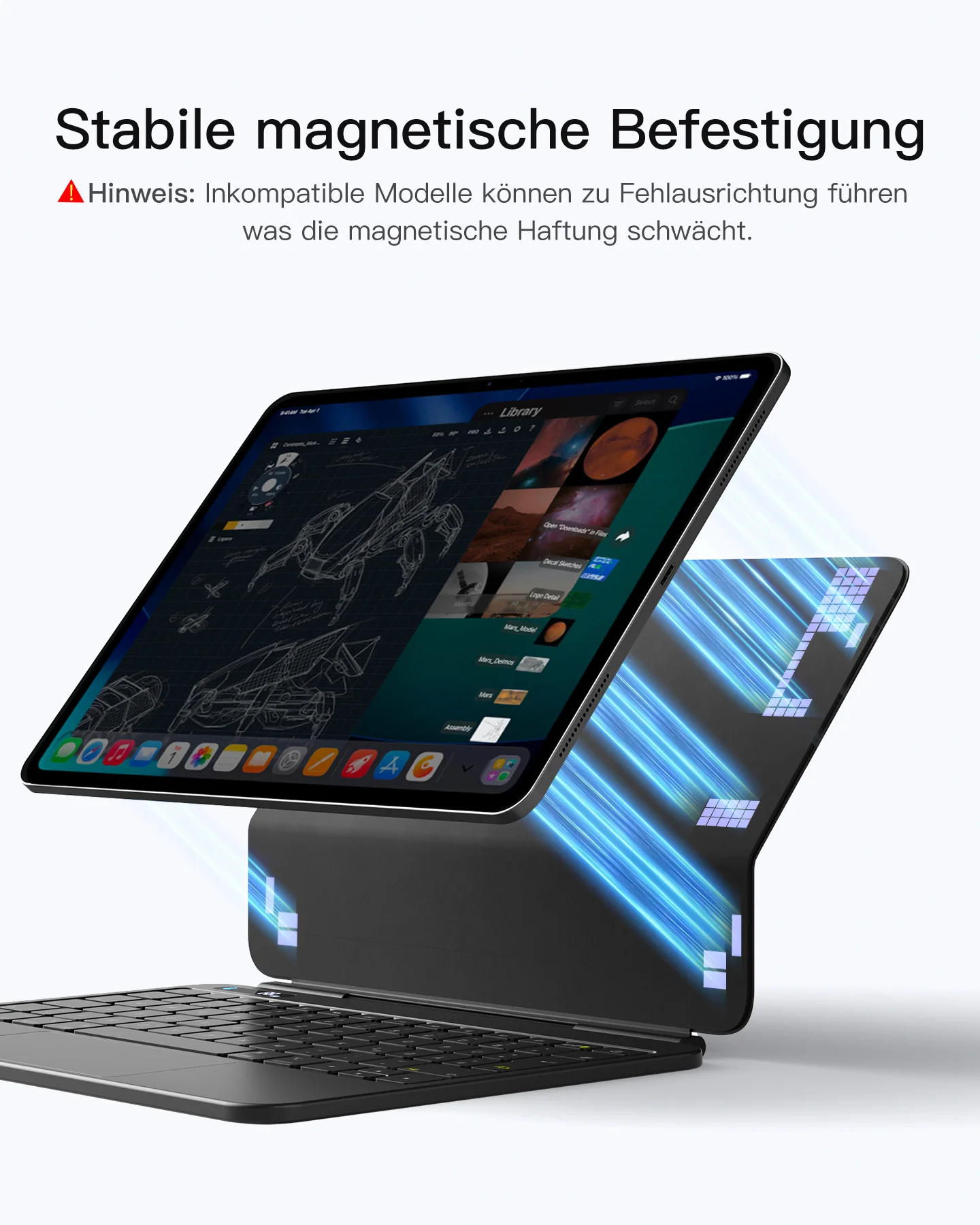 Inateck NeoMagic Magnetische Tastatur Hülle für iPad Air 11 Zoll(2025/2024), Magic Keyboard für iPad Pro 11", KB903-11A - Image 6