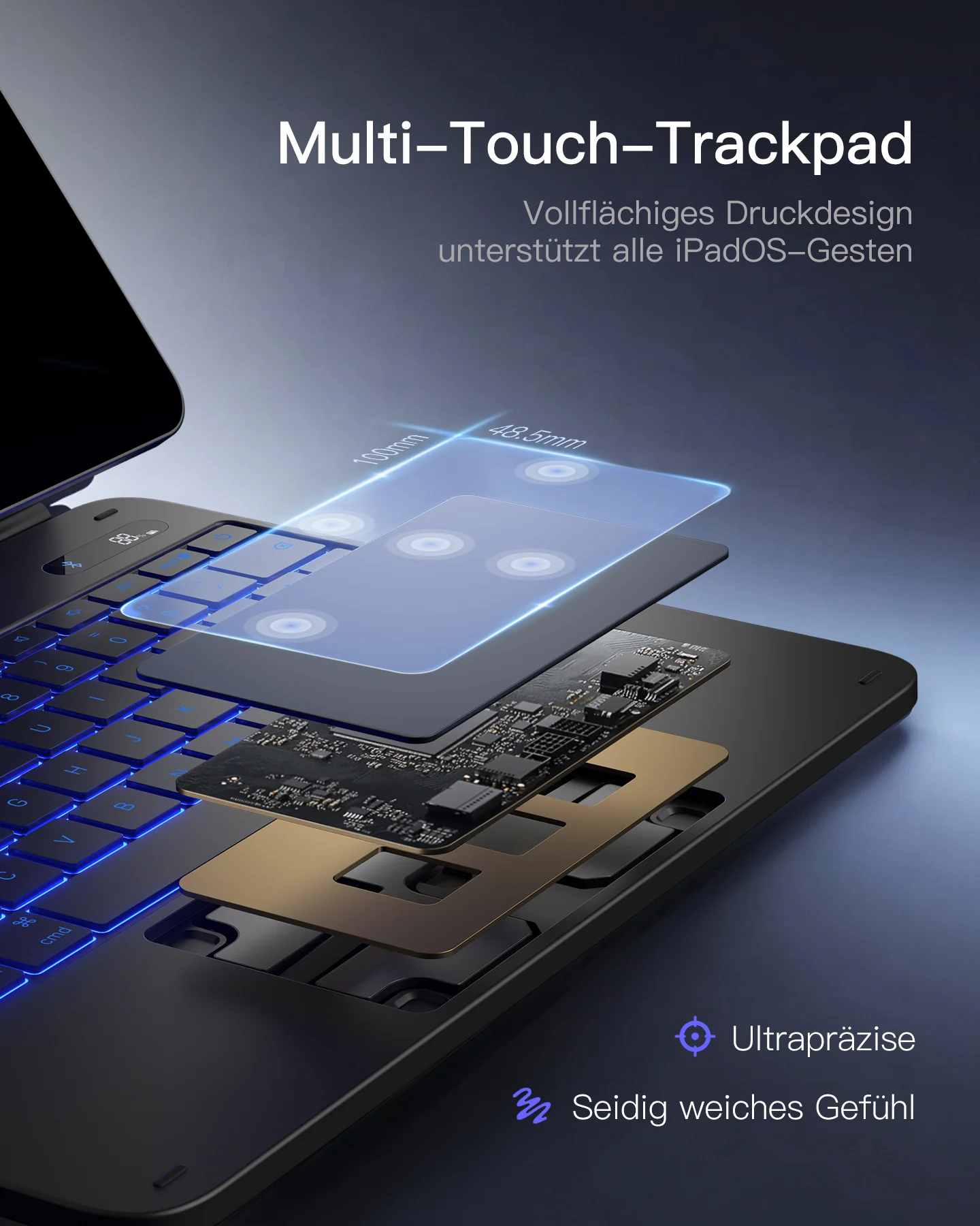 Inateck NeoMagic Magnetische Tastatur Hülle für iPad Air 11 Zoll(2025/2024), Magic Keyboard für iPad Pro 11", KB903-11A - Image 7