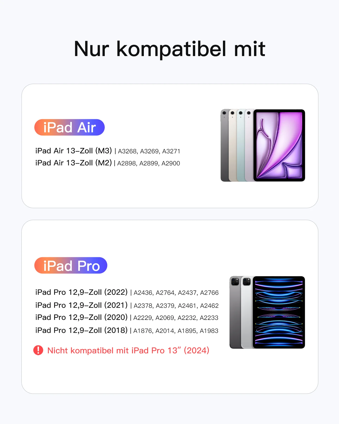 Inateck NeoMagic Magnetische Tastatur Hülle für iPad Air 13" M4/M3/M2 (2026/2025/2024), iPad Pro 12.9" 6/5/4/3 Gen,QWERTZ, KB903-13A - Image 11
