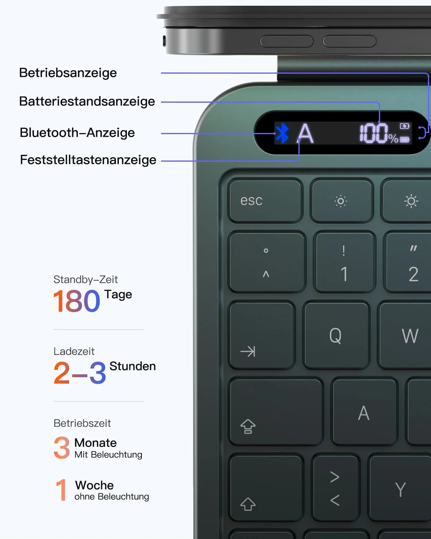 NeoMagic Magnetische Tastatur Hülle für iPad 11/10 Gen 2025 A16 11", QWERTZ, KB903-10 - Image 10