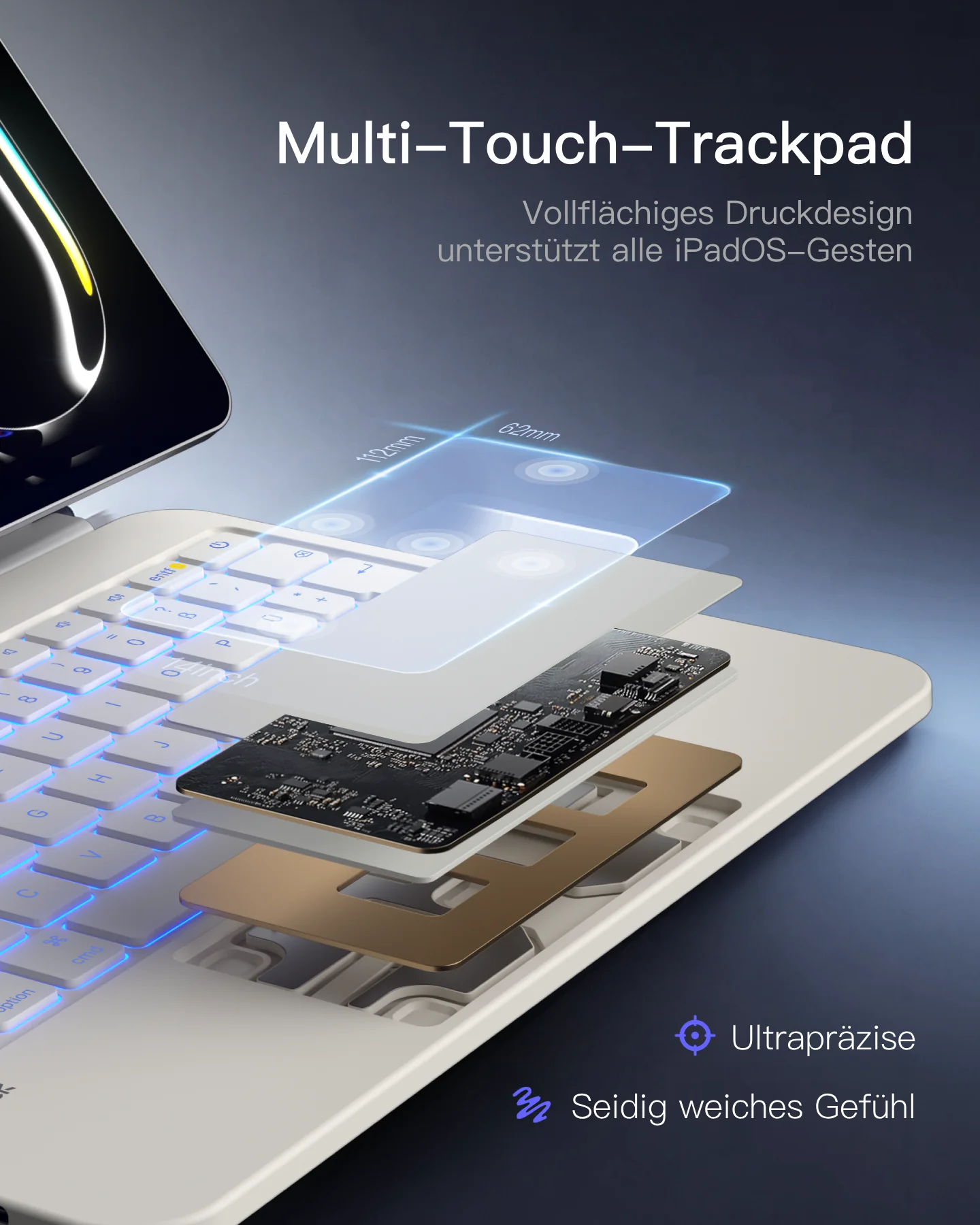 NeoMagic Magnetische Tastatur Hülle für iPad 11/10 Gen 2025 A16 11", QWERTZ, KB903-10 - Image 17