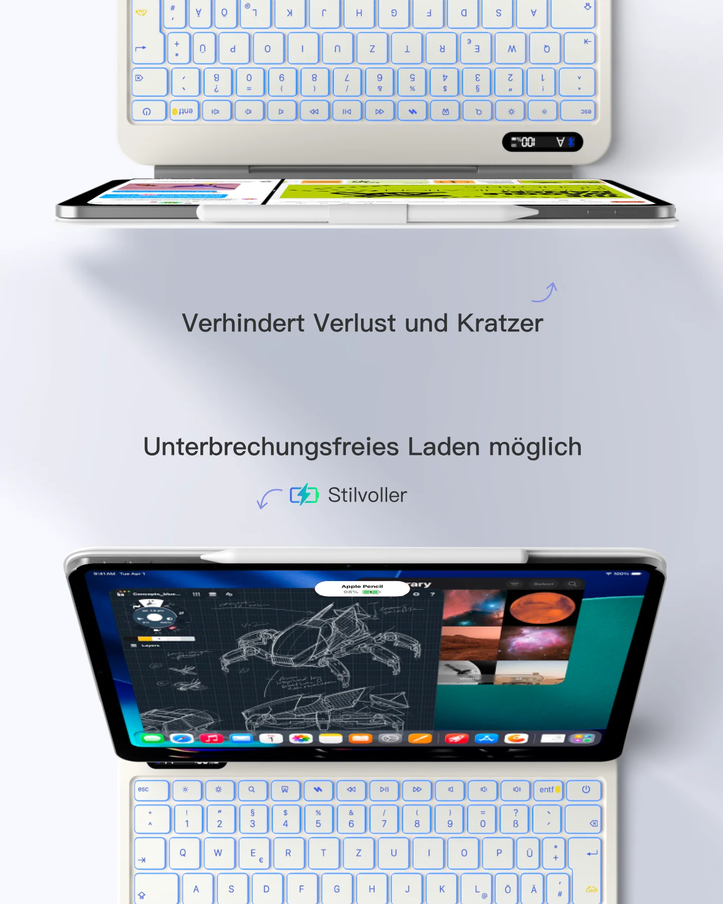 NeoMagic Magnetische Tastatur Hülle für iPad 11/10 Gen 2025 A16 11", QWERTZ, KB903-10 - Image 19