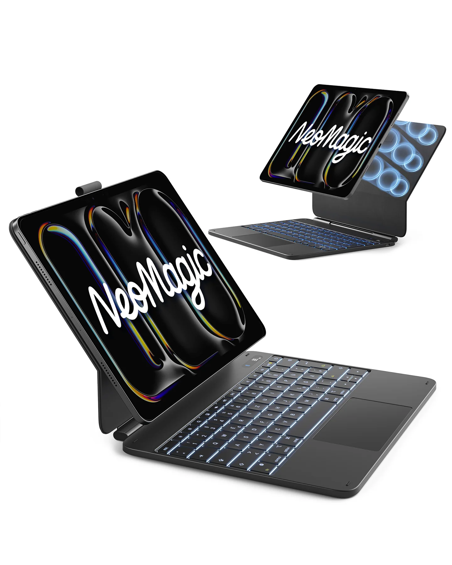 NeoMagic Magnetische Tastatur Hülle für iPad Pro 13 2025/2024(M5/M4),LED Smart Power-Anzeige, QWERTZ, mit Stifthalter, KB903-13P - Image 4