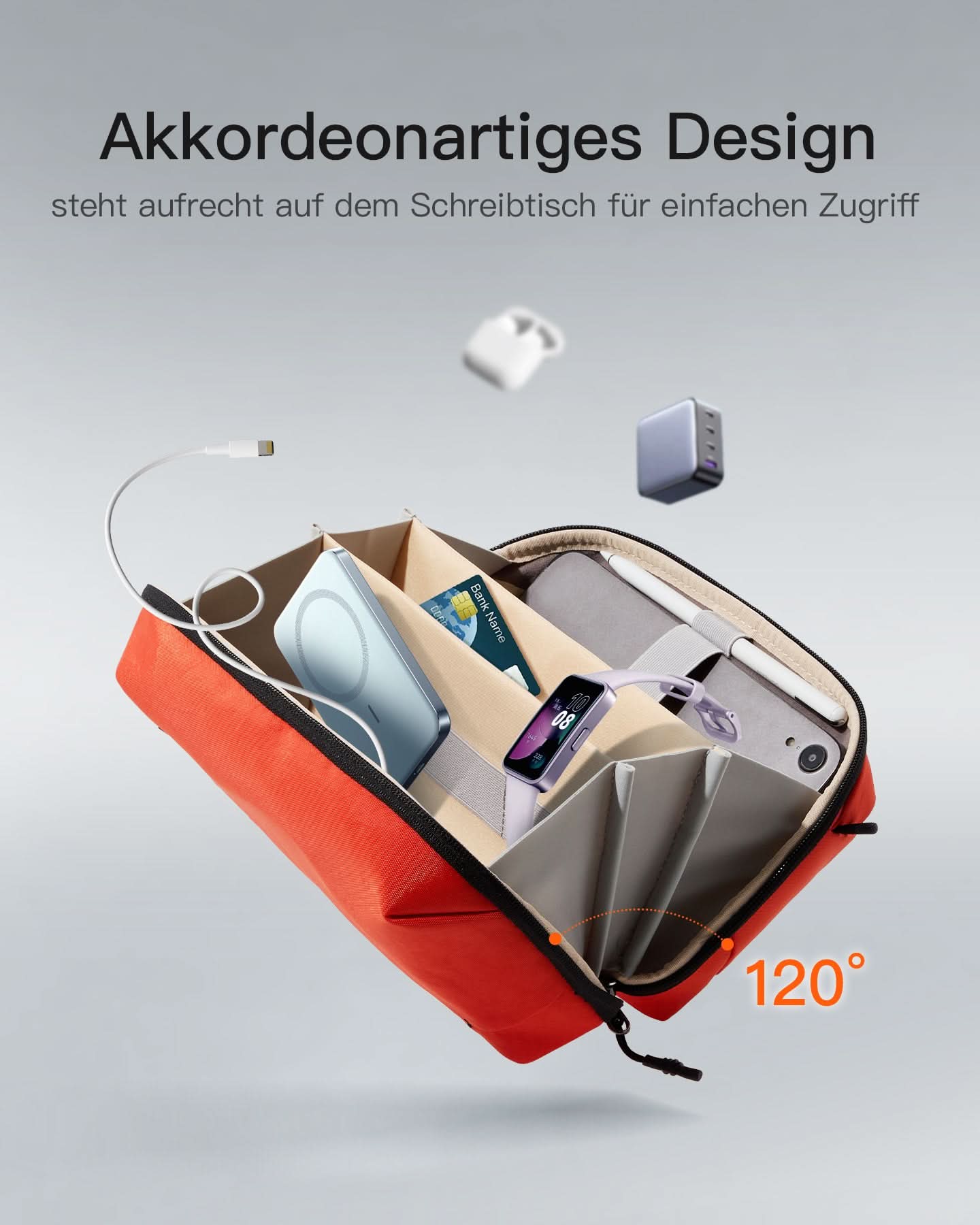 Praktischer Organizer für Elektronisches Zubehör, Spritz Wasserresistente Reisetasche, ABM35S - Image 17