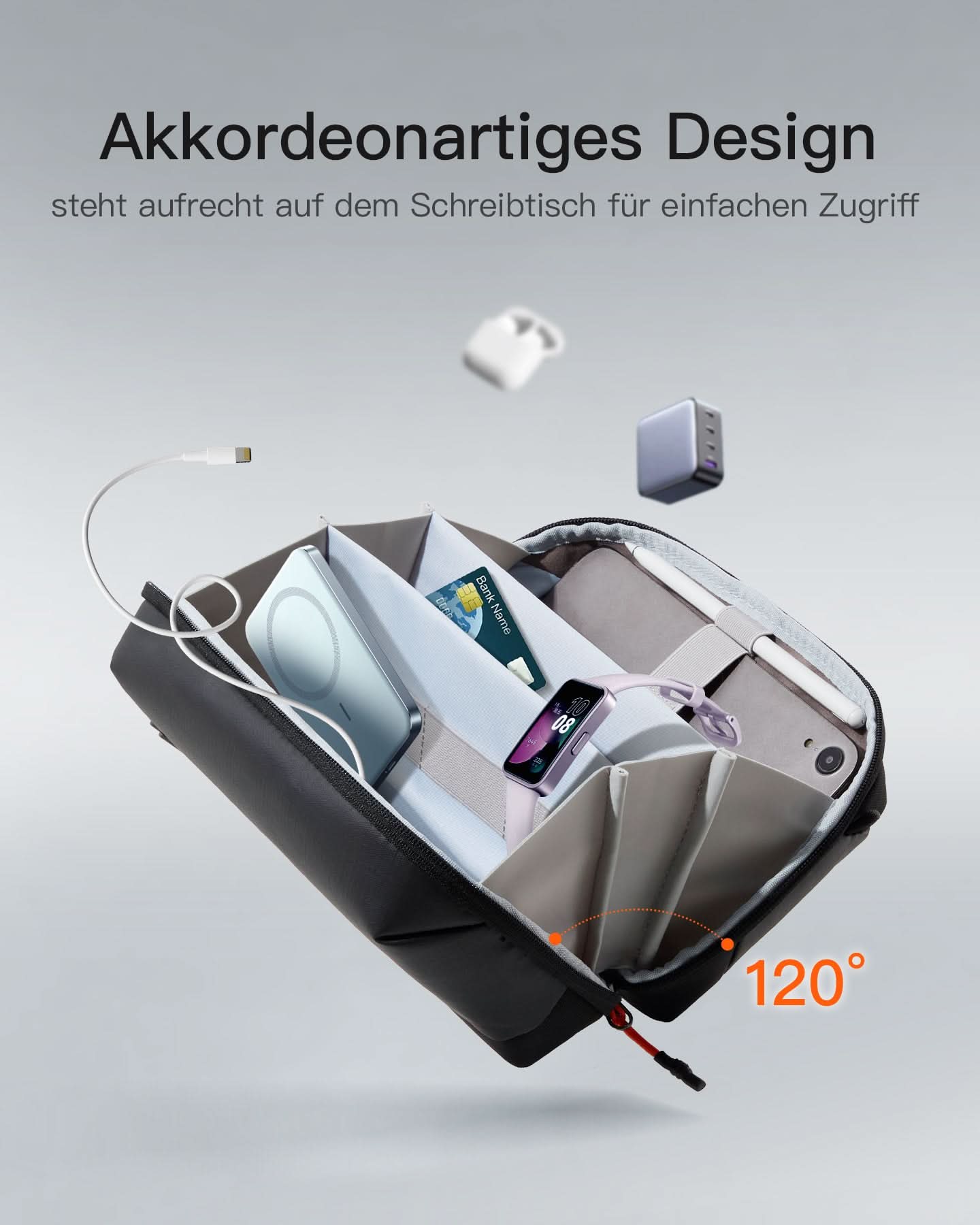 Praktischer Organizer für Elektronisches Zubehör, Spritz Wasserresistente Reisetasche, ABM35S - Image 7