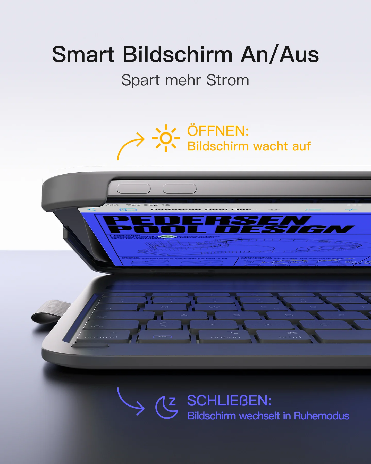 Super-leicht Tastatur Hülle für iPad Air 13"M4/M3/M2 (2026/2025/2024), iPad Pro 12.9" 6/5/4/3, BK2007-13 - Image 6