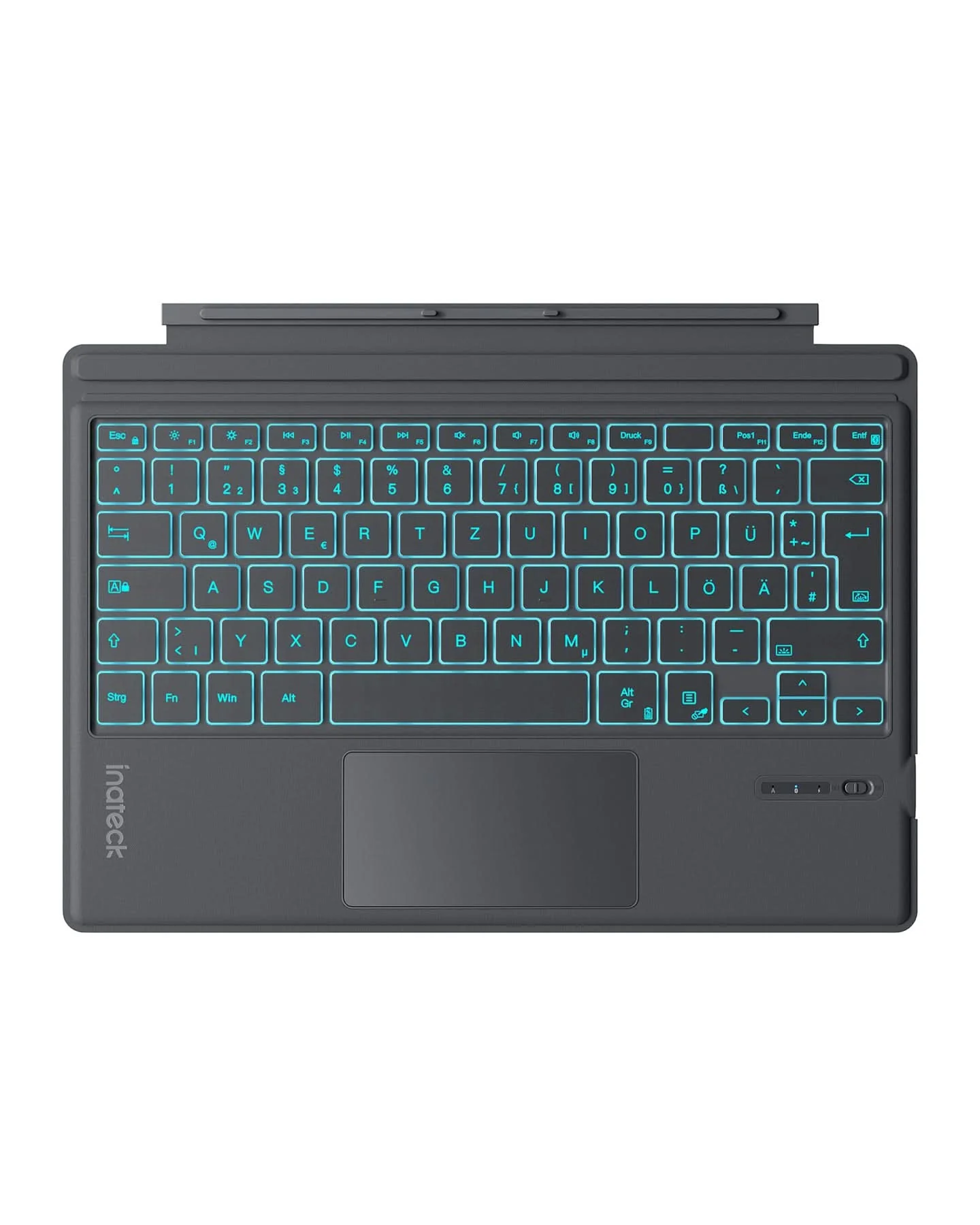 Surface Pro AI Tastatur für Surface Pro 7/7+/6/5/4, 7 Farben Hintergrundbeleuchtung, QWERTZ, KB02027