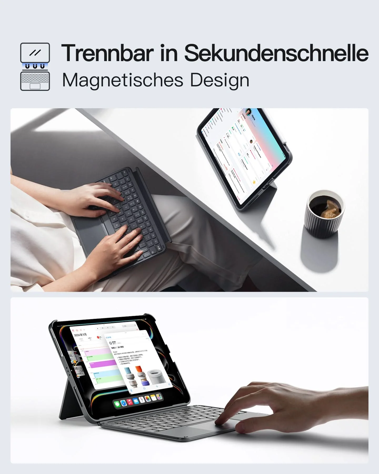 Ultraleicht Schlank Tastatur für iPad Pro 11-Zoll (M4/M5 2024/2025), KB04122-11 - Image 7