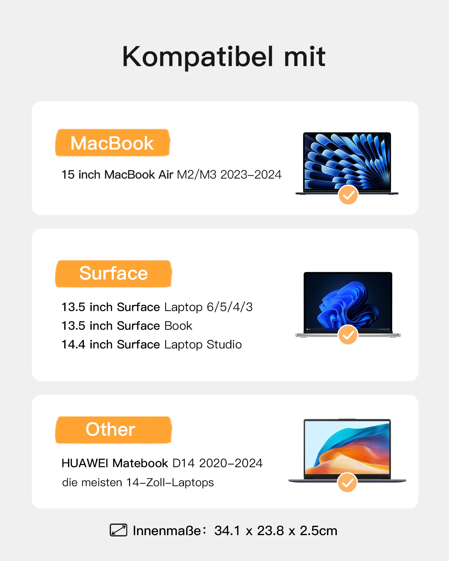 Ultraleichte Laptoptasche Hülle 13-16 Zoll mit Zubehörtasche, LB01005 - Image 46