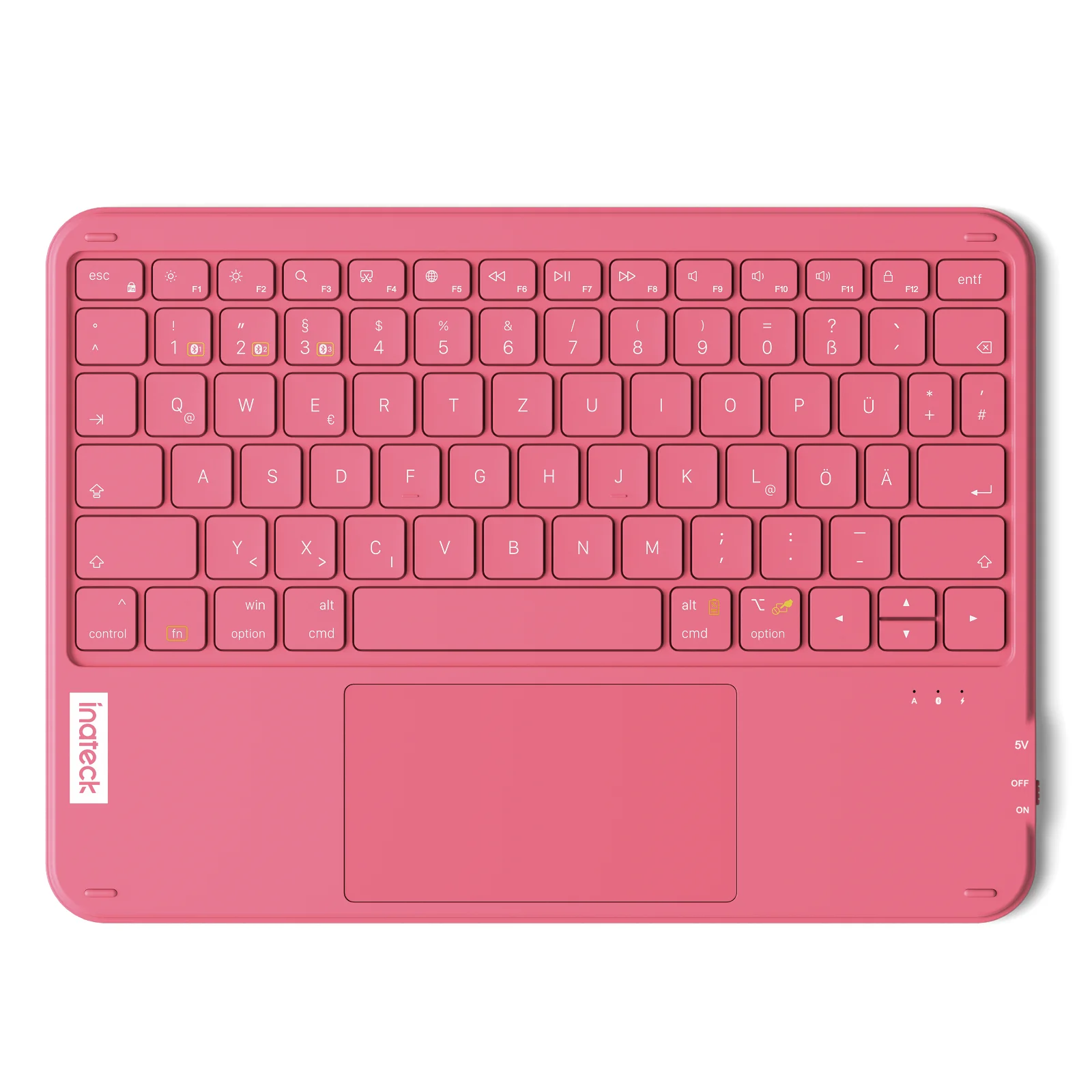 Ultraleichte Tablet Tastatur Kabellose QWERTZ Deutsch mit Trackpad, kompatibel mit iPad/Tablet/Windows/Laptop/PC, KB01105 - Image 17
