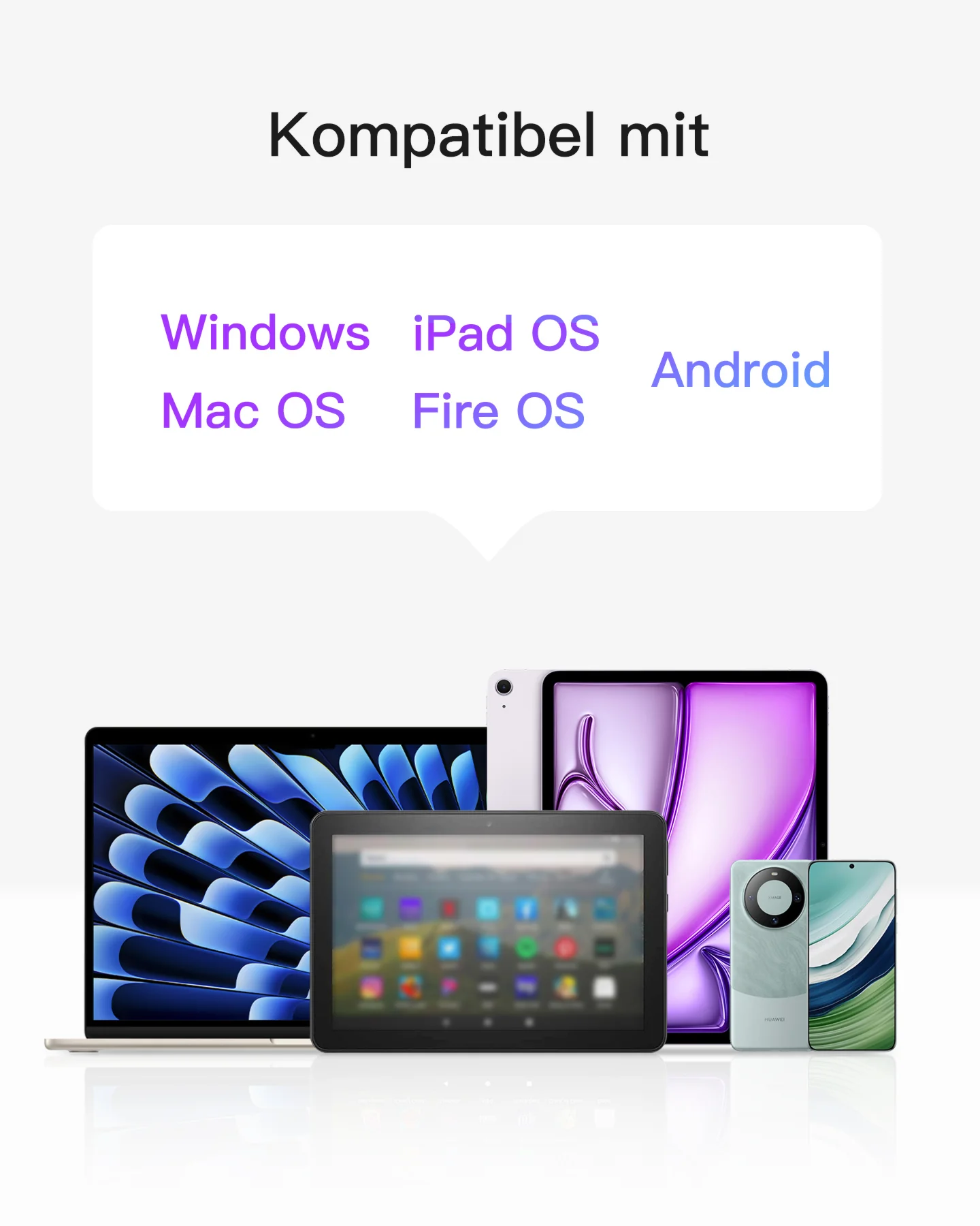 Ultraleichte Tablet Tastatur Kabellose QWERTZ Deutsch mit Trackpad, kompatibel mit iPad/Tablet/Windows/Laptop/PC, KB01105 - Image 9